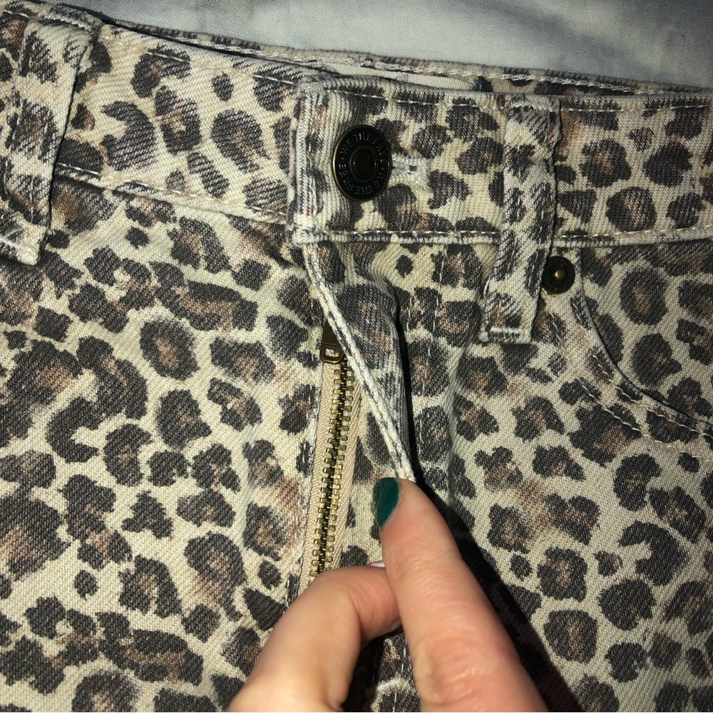 Free People Raw Hem Leopard Printed Mini Skirt - Picture 2 of 5